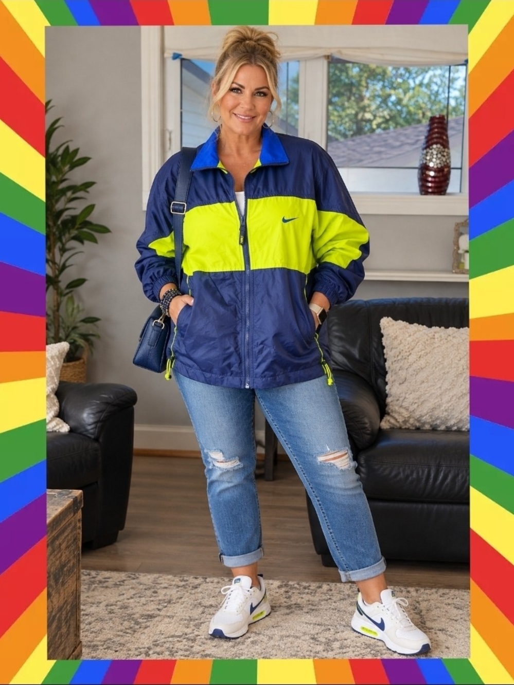 Vintage 90s Nike Windbreaker Jacket - Oversized Colorblock (Fits Women’s M/L)